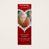 Diamond Red Glitter Memorial Poem Bladwijzer Mini Visitekaartjes (Voorkant)