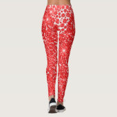 Diamond Red White Pareltjes Sparkly Sequin Diamond Leggings (Achterkant)