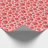 Diamond Red White Rubin Confetti Stippen Cadeaupapier (Hoek)