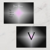 DIAMOND-REFLECTIES, zwart-wit roze Visitekaartje (Voorkant / Achterkant)
