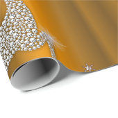 Diamond Reindeer en Silver Trees Gold Kerstmis Cadeaupapier (Rol Hoek)