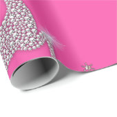 Diamond Reindeer en Zilveren kerstbomen Roze Cadeaupapier (Rol Hoek)