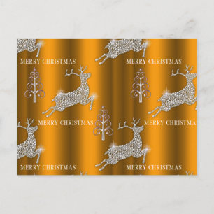 Diamond Reindeer Golden Kerstmis Briefkaart