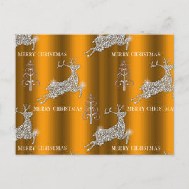 Diamond Reindeer Golden Kerstmis Briefkaart