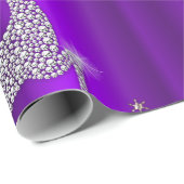 Diamond Reindeer op Paarse kerst Cadeaupapier (Rol Hoek)