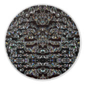 Diamond rhinestone-patroon elegant zilverzwart keramische knop (Voorkant)