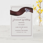 Diamond Ribbon 60 jaar Jubileum Bedankt Kaart (Gele Bloem)