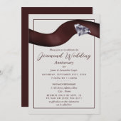 Diamond Ribbon, 60 jaar Jubileum voor bruiloft Kaart (Voorkant / Achterkant)