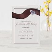 Diamond Ribbon, 60 jaar Jubileum voor bruiloft Kaart (Gele Bloem)