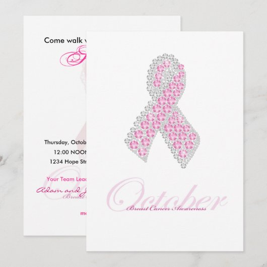 Diamond Ribbon Uitnodiging (Voorkant / Achterkant)