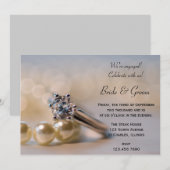 Diamond Ring and Pearls Engagement Party Kaart (Voorkant / Achterkant)