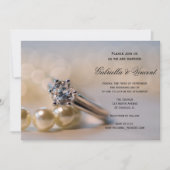 Diamond Ring and Pearls Wedding Kaart (Voorkant)