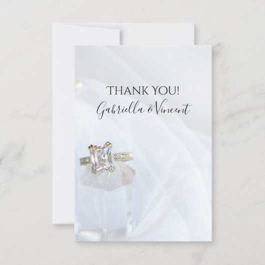 Diamond Ring and Pillar Crystal Wedding Hartelijk  Bedankkaart (Voorkant)