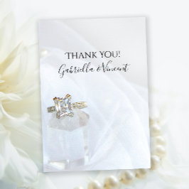 Diamond Ring and Pillar Crystal Wedding Hartelijk Bedankkaart