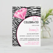 Diamond Ring Bling Bachelorette Party Kaart (Staand voorkant)