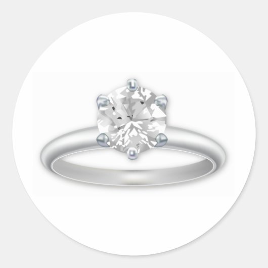 Diamond Ring Bling Clipart Ronde Sticker (Voorkant)
