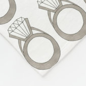 Diamond Ring Bling Jewelry Bride Wedding Bridal Fleece Deken (Hoek)