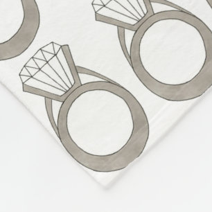 Diamond Ring Bling Jewelry Bride Wedding Bridal Fleece Deken