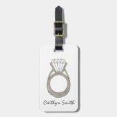 Diamond Ring Bling Jewelry Bride Wedding Mode Bagagelabel (Voorkant verticaal)