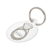 Diamond Ring Bling Personalized Mode Pet Tag Huisdierpenning (Zijkant)