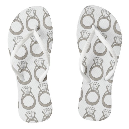 Diamond Ring Bling Verloving Wedding Bride Teenslippers (Voetbed)