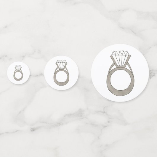 Diamond Ring Bling Verloving Wedding Fashionista Confetti (Voorkanten)