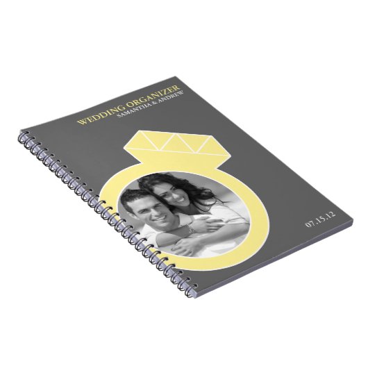 Diamond Ring Custom Photo Wedding Organizer Notitieboek (Rechterzijde)