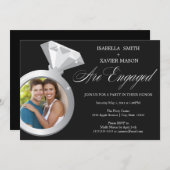 Diamond Ring Engagement Party Invite (Foto) Kaart (Voorkant / Achterkant)