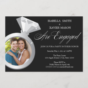 Diamond Ring Engagement Party Invite (Foto) Kaart