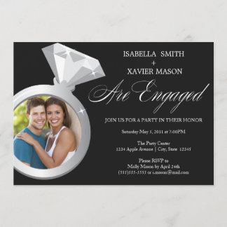 Diamond Ring Engagement Party Invite (Foto) Kaart