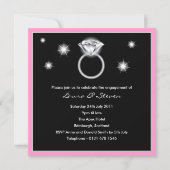 Diamond Ring Engagement Party - Uitnodiging - roze (Voorkant)