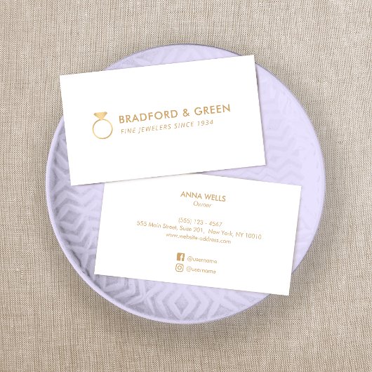 Diamond Ring Fine Jewelers Visitekaartje