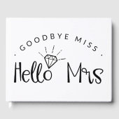 Diamond Ring Goodbye Miss Hallo Mrs Vrijgezellenfe Gastenboek (Voorkant)