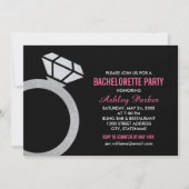 Diamond Ring Heet Roze Huwelijk Meisjesfeest Kaart (Voorkant)