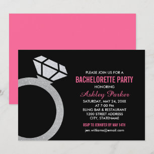 Diamond Ring Heet Roze Huwelijk Meisjesfeest Kaart
