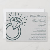 Diamond Ring Holiday Wedding Engagement Party Invi Kaart (Voorkant)