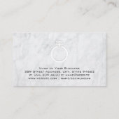 Diamond Ring Icon | Marmer Leather Lux Visitekaartje (Achterkant)