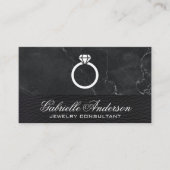 Diamond Ring Icon | Marmer Leather Lux Visitekaartje (Voorkant)