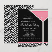 Diamond Ring in Martini Glass Bachelorette Party Kaart (Voorkant / Achterkant)