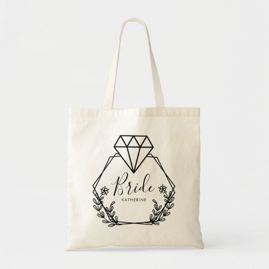 Diamond Ring  Lijst "Bride" Tote Bag (Voorkant)