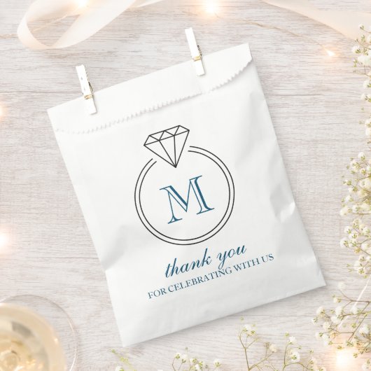 Diamond Ring Monogram Bedankzakje (Geknipt)