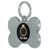 Diamond Ring on Black Huisdieren Naamplaatje (Voorkant Rechts)