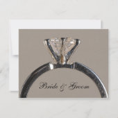 Diamond Ring on Grey Verloving Announement Kaart (Voorkant)