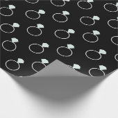 Diamond Ring Pattern - Black Cadeaupapier (Hoek)