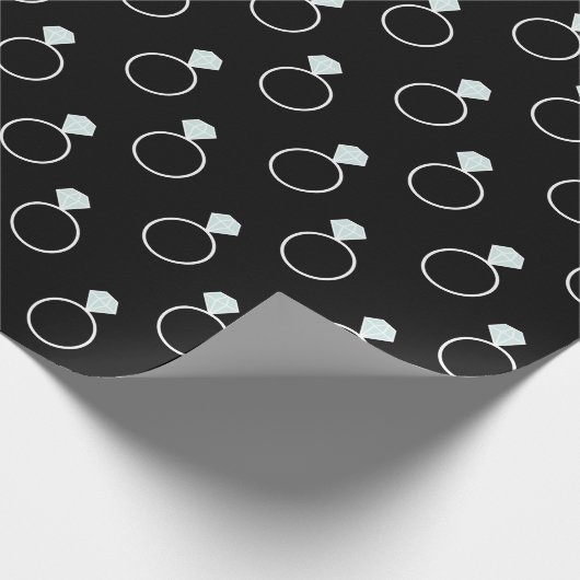 Diamond Ring Pattern - Black Cadeaupapier (Hoek)