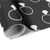 Diamond Ring Pattern - Black Cadeaupapier (Rol Hoek)