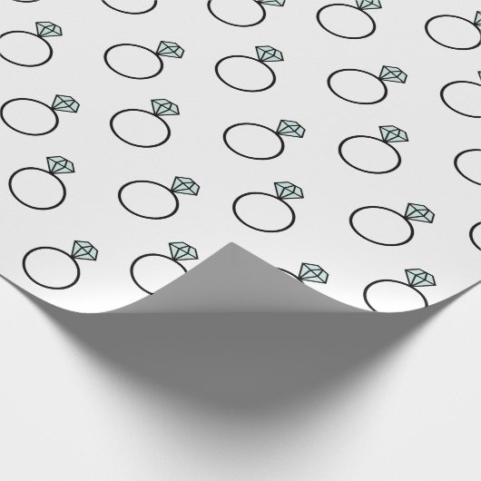 Diamond Ring Pattern - White Cadeaupapier (Hoek)