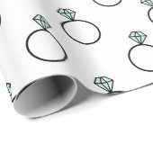 Diamond Ring Pattern - White Cadeaupapier (Rol Hoek)