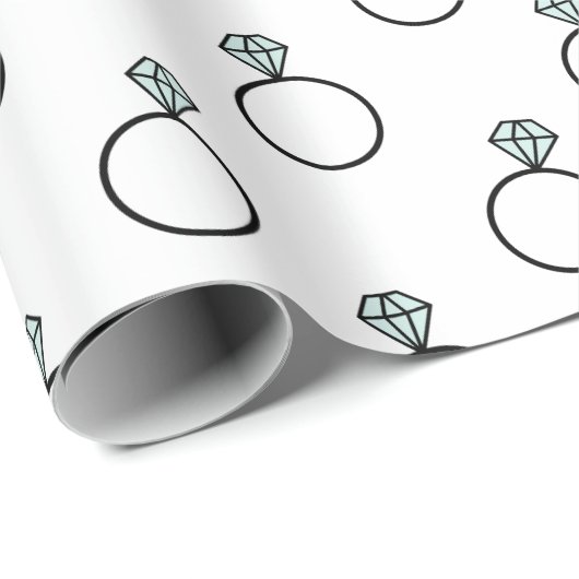 Diamond Ring Pattern - White Cadeaupapier (Rol Hoek)