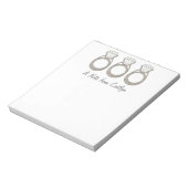 Diamond Ring Personalized Bride Wedding Notitieblo Notitieblok (Linkerzijde)
